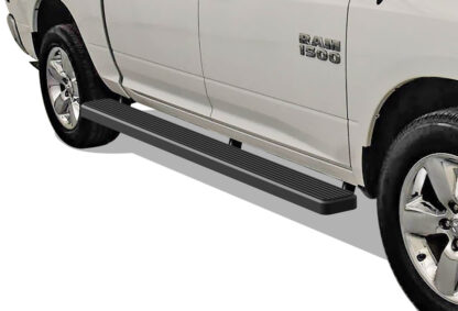 iStep Wheel To Wheel 6 Inch Running Boards | 2009-2018 Dodge Ram 1500 Crew Cab 5.5 ft Bed (Incl. 2019 Ram 1500 Classic) 2010-2020 Dodge Ram 2500/3500/4500/5500 Crew Cab 5.5 ft Bed (Black) - Pair