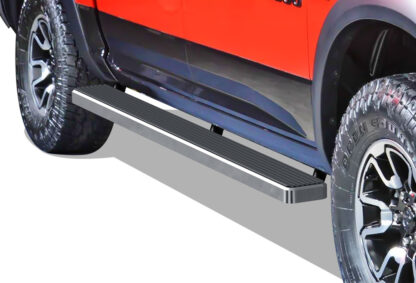 iStep Wheel To Wheel 5 Inch Running Boards | 2009-2018 Dodge Ram 1500 Crew Cab 5.5 ft Bed (Incl. 2019 Ram 1500 Classic) 2010-2020 Dodge Ram 2500/3500/4500/5500 Crew Cab 5.5 ft Bed (Hairline) - Pair