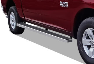 iStep Wheel To Wheel 5 Inch SS Running Boards | 2009-2018 Dodge Ram 1500 Crew Cab 5.5 ft Bed (Incl. 2019 Ram 1500 Classic) 2010-2020 Dodge Ram 2500/3500/4500/5500 Crew Cab 5.5 ft Bed (Hairline) – Pair