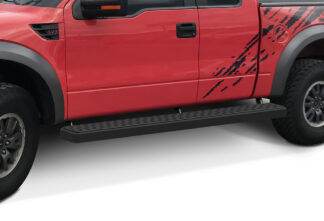 iStep Wheel To Wheel 6 Inch Running Boards | 2015-2020 Ford F-150 Super Cab 5.5 ft Bed 2017-2020 Ford F-250/F-350 Super Cab 5.5 ft Bed (Black) - Pair