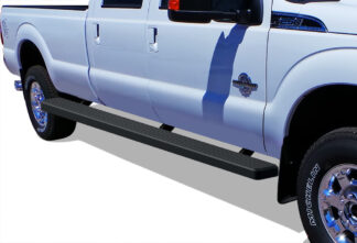 iStep Wheel To Wheel 5 Inch Running Boards | 1999-2016 Ford F-250/F-350/F-450/F-550 Super Duty Crew Cab 6.5 ft Bed (Black) - Pair