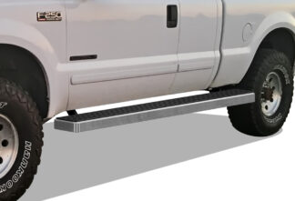 iStep Wheel To Wheel 5 Inch Running Boards | 1999-2016 Ford F-250/F-350/F-450/F-550 Super Duty Super Cab 6.5 ft Bed (Hairline) – Pair