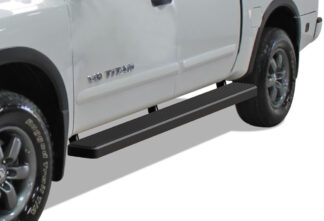 iStep Wheel To Wheel 6 Inch Running Boards | 2004-2020 Nissan Titan Crew Cab 5.5 ft Bed (Exl. 2016 Models) 2016-2020 Nissan Titan XD Crew Cab 5.5 ft Bed (Black) – Pair