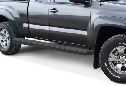 iStep Wheel To Wheel 6 Inch Running Boards | 2005-2020 Toyota Tacoma Extended/Access Cab 6 ft Bed (Black) - Pair