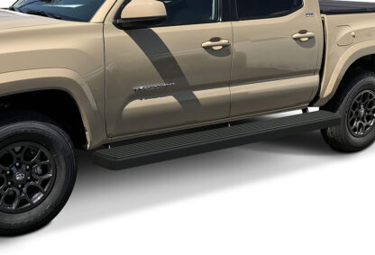 iStep Wheel To Wheel 6 Inch Running Boards | 2005-2020 Toyota Tacoma Double/Crew Cab 5 ft Bed (Black) - Pair