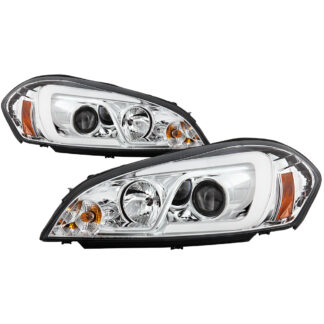 Chevy Impala 06-13 / Chevy Monte Carlo 06-07 Projector Headlights - Light Bar -  Low Beam-H1(Included) ; High Beam-H1(Included) ; Signal-7443NA(Included) - Chrome