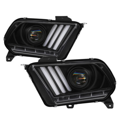 Ford Mustang 2013-2014 HID Model Only (Does Not Fit Halogen Model) Projector Headlights - Sequential Turn Signal - Black