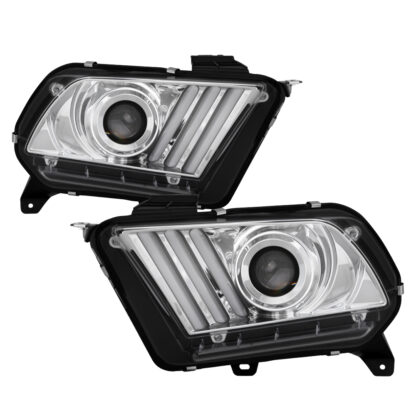 Ford Mustang 2013-2014 HID Model Only (Does Not Fit Halogen Model) Projector Headlights - Sequential Turn Signal - Chrome
