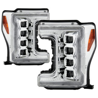 Ford F-250/F-350/F450 Super Duty 17-18 Full LED Headlights - (Factory Halogen Model Only) Sequential Turn Signal - Low Beam: LED - High Beam: LED - Signal: LED - Black