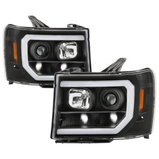 GMC Sierra 1500/2500/3500 07-13 / GMC Sierra Denali 08-13 / GMC Sierra 2500HD/3500HD 07-13 Headlights - Low Beam: LED - High Beam: H1 (Included) - Signal: 3157A - Black