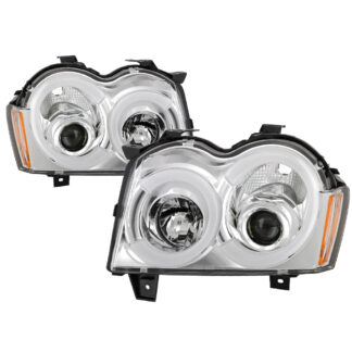 Jeep Grand Cherokee 05-07 Light Bar Projector Headlights - Low Beam-HB4(Not Included) ; High Beam-H1(Not Included) ; Signal-3157NA(Not Included) - Chrome