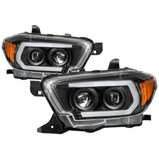 Toyota Tacoma 16-18 (SR5 Model Only  Will Not Fit TRD Model ) Projector Headlights - Sequential LED Turn Signal - Low Beam-H11(Not Included) ; High Beam-H9(Not Included) ; Signal-LED(Included) - Black