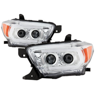Toyota Tacoma 16-18 (SR5 Model Only  Will Not Fit TRD Model ) Projector Headlights - Sequential LED Turn Signal - Low Beam-H11(Not Included) ; High Beam-H9(Not Included) ; Signal-LED(Included) - Chrome