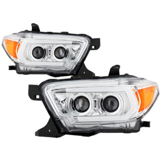 Toyota Tacoma 16-18 (TRD Model Only  Will Not Fit SR5 Model ) Projector Headlights - Sequential LED Turn Signal - Low Beam-H11(Not Included) ; High Beam-H9(Not Included) ; Signal-LED - Chrome