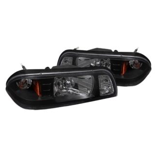 1 Piece Crystal Housing Headlight Black | 87-93 Ford Mustang