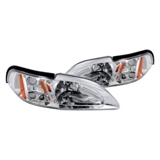 Crystal Housing Headlights Chrome | 94-98 Ford Mustang