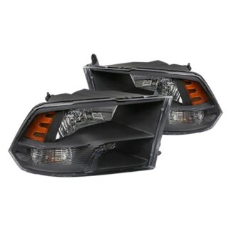 Quad Lamp Headlights Black | 09-16 Dodge Ram