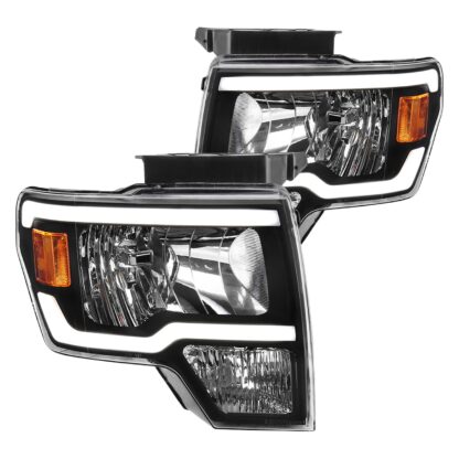 Led Bar Headlight With Black Housing Clear Lens And Amber Reflector | 09-14 Ford F150