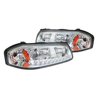 Chrome Euro Headlights With Led | 00-05 Chevrolet Impala
