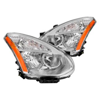Headlights - Chrome | 08-13 Nissan Rogue