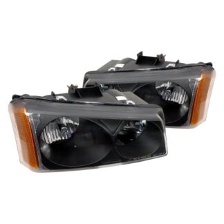 Crystal Housing Headlights Black- Does Not Fit Model With Body Cladding Kit | 03-06 Chevrolet Avalanche