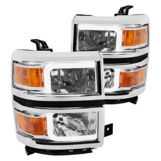 1500 Led Bar Headlights With Chrome Housing And Clear Lens – Oe Style | 14-15 Chevrolet Silverado
