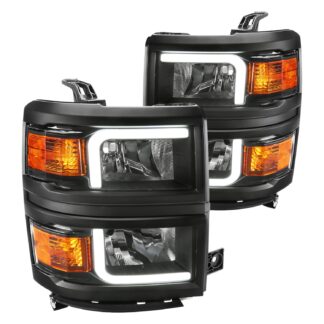 1500 Led Bar Headlights With Black Housing And Clear Lens - Oe Style | 14-15 Chevrolet Silverado