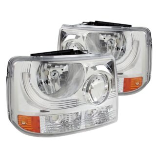 1 Pc Euro Headlight - Chrome (Only Fits With Spec-D Vertical Facelift Conversion Grill) | 99-02 Chevrolet Silverado