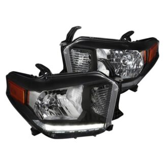 Headlights Set - Black With Led | 14-16 Toyota Tundra