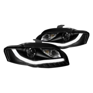 Projector Headlight Black R8 Style With Led Signal | 06-08 Audi A4