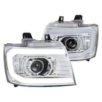 Projector Headlight - Chrome Housing - Clear Lens With Amber Reflectors | 07-13 Chevrolet Avalanche