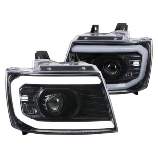 Projector Headlight – Gloss Black Housing – Clear Lens With Amber Reflectors | 07-13 Chevrolet Avalanche