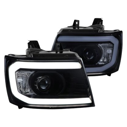 Projector Headlight - Gloss Black Housing - Smoke Lens With Amber Reflectors | 07-13 Chevrolet Avalanche