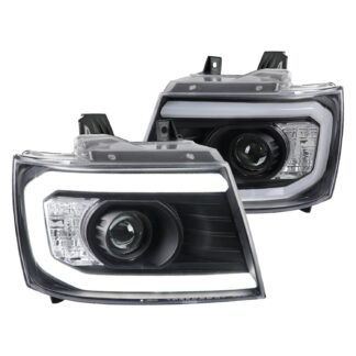 Projector Headlight - Matte Black Housing - Clear Lens With Amber Reflectors | 07-13 Chevrolet Avalanche