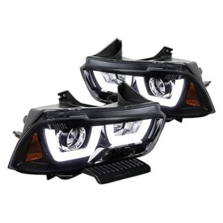 Projector Headlight- Glossy Black With U-Shape Halo | 11-14 Dodge Charger