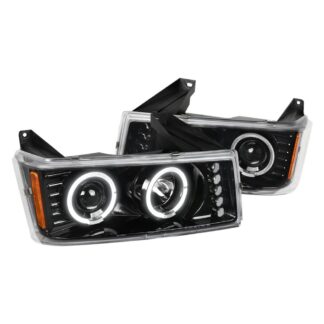 Projector Headlights – Glossy Black With Clear Lens | 04-12 Chevrolet Colorado Canyon