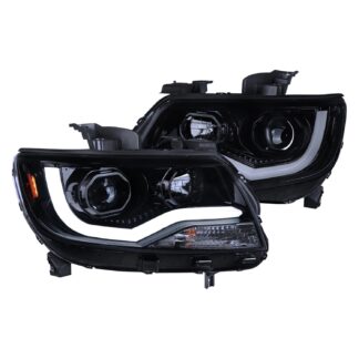 Led Projector Headlight Glossy Black With Smoke Lens | 15-20 Chevy Colorado