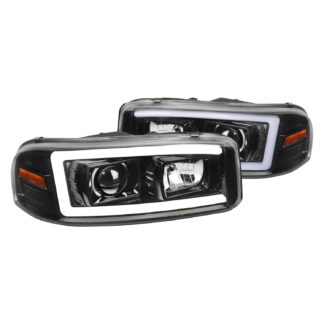 Denali Projector Headlights With Gloss Black Housing Clear Lens And Amber Reflector | 00-06 Gmc Yukon