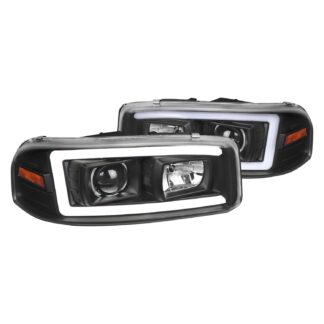 Denali Projector Headlights With Matte Black Housing Clear Lens And Amber Reflector | 00-06 Gmc Yukon