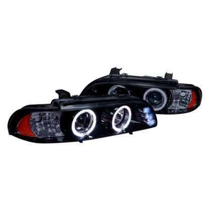 Halo Projector Headlight Gloss Black Housing Smoke Lens | 96-03 Bmw 5-Series