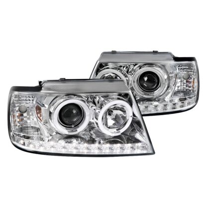 Projector Headlights Chrome Housing Clear Lens | 02-05 Ford Explorer