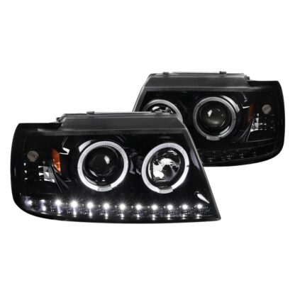 Projector Headlights Full Glossy Blackhousing Smoke Lens | 02-05 Ford Explorer