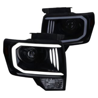 Projector Headlight - Gloss Black Housing - Smoke Lens | 99-14 Ford F150
