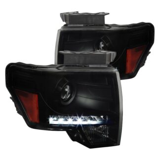 Projector Headlights With Led Drl- Smoke With Black Housing | 09-14 Ford F150