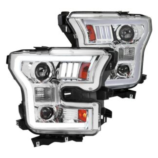 Led Projector Headlights – Clear Lens With Chrome Housing | 15-17 Ford F150