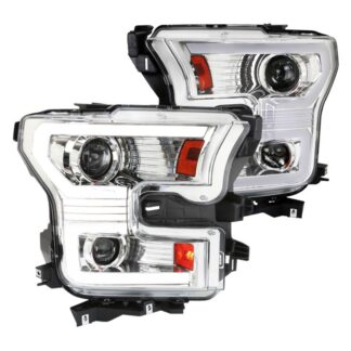 Led Projector Headlights With Sequential Turn Signal - Clear Lens With Chrome Housing | 15-17 Ford F150