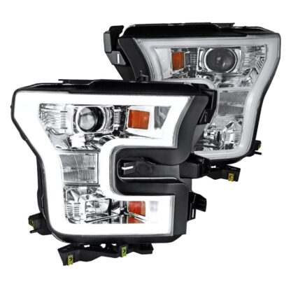 Led Rim Projector Headlights Chrome | 15-17 Ford F150