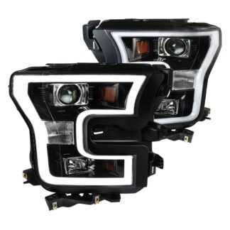 Led Bar Projector Headlights-Glossy Black | 15-17 Ford F150