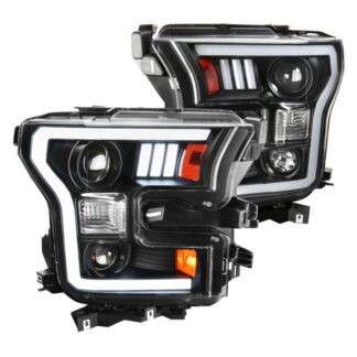 Led Projector Headlights - Clear Lens With Matte Black Housing | 15-17 Ford F150
