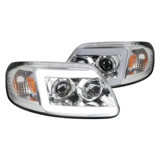 Projector Headlight – Chrome Housing – Clear Lens With Amber Reflectors | 97-03 Ford F150